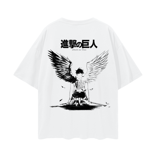 Attack on Titan - Eren Fallen Angel Streetwear Shirt White,MOQ1,Delivery days 5