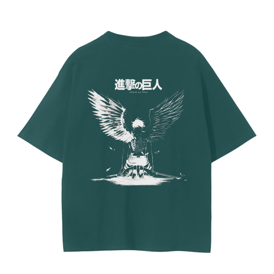Attack on Titan - Eren Fallen Angel Streetwear Shirt Green,MOQ1,Delivery days 5