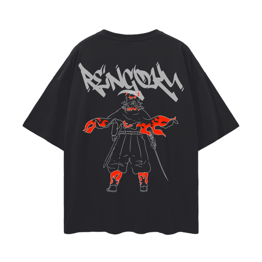 Demon Slayer - Rengoku Streetwear Shirt Black,MOQ1,Delivery days 5