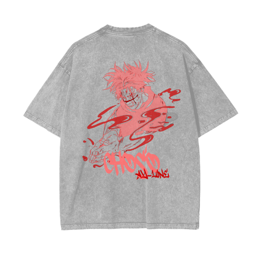 JUJUTSU KAISEN - Choso Graffiti Streetwear Shirt Grey Washed,MOQ1,Delivery days 5