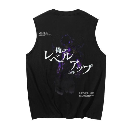 Solo Leveling - Sung Jin Woo Streetwear Tank Top Black,MOQ1,Delivery days 5