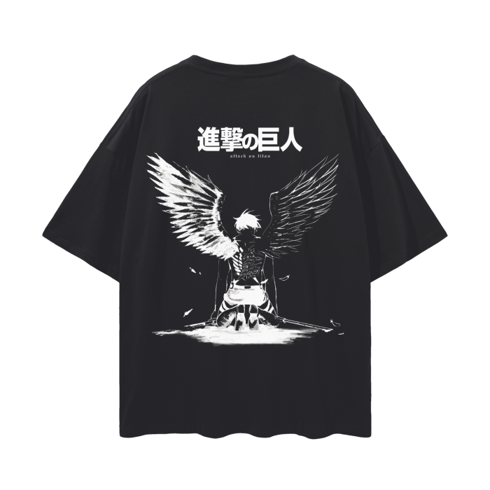 Attack on Titan - Eren Fallen Angel Streetwear Shirt Black,MOQ1,Delivery days 5