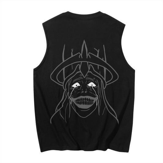 Solo Leveling - God Statue Streetwear Tank Top Black,MOQ1,Delivery days 5