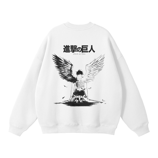 Attack on Titan - Eren Fallen Angel Streetwear Sweatshirt White,MOQ1,Delivery days 5