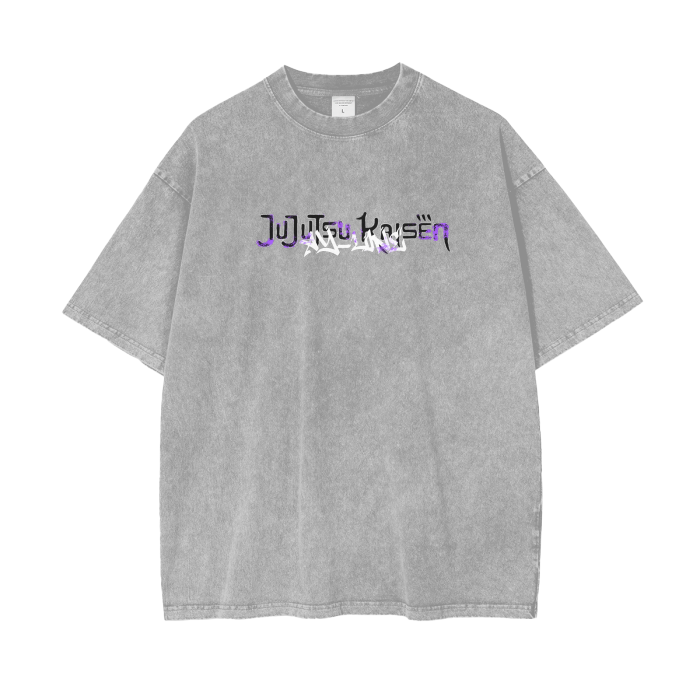 Jujutsu Kaisen - Hakari Stoned Washed Shirt - AY Line Light Gray / S