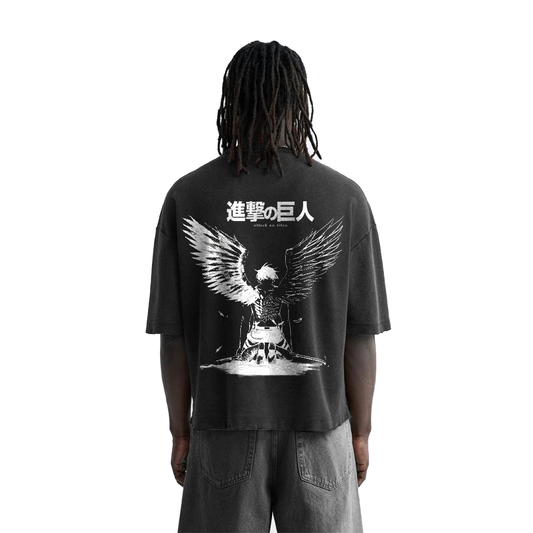 Attack on Titan - Eren Fallen Angel Streetwear Shirt Black