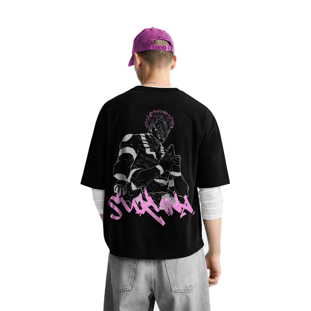 JUJUTSU KAISEN - Sukuna Graffiti Streetwear Shirt Black